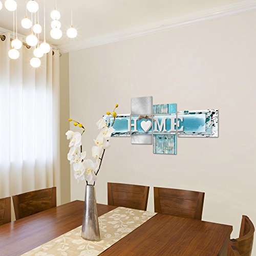 Home Herz Bild Kunstdruck auf Vlies-Leinwand H021