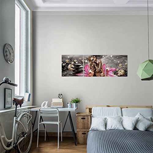 Buddha Orchidee Bild Kunstdruck auf Vlies-Leinwand F007
