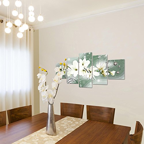 Magnolien Blumen Bild Kunstdruck auf Vlies-Leinwand B313