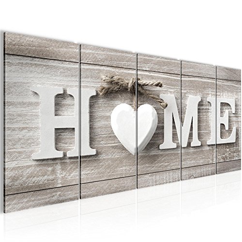 Home Herz Bild Kunstdruck auf Vlies-Leinwand H029