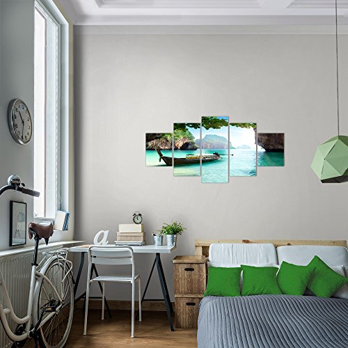 Meer Insel Landschaft Bild Kunstdruck auf Vlies-Leinwand L029