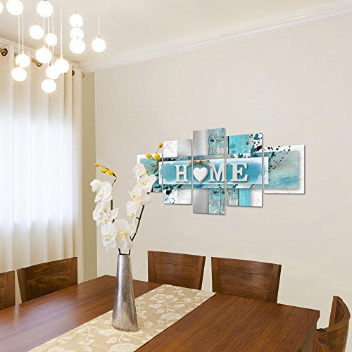 Home Herz Bild Kunstdruck auf Vlies-Leinwand H032