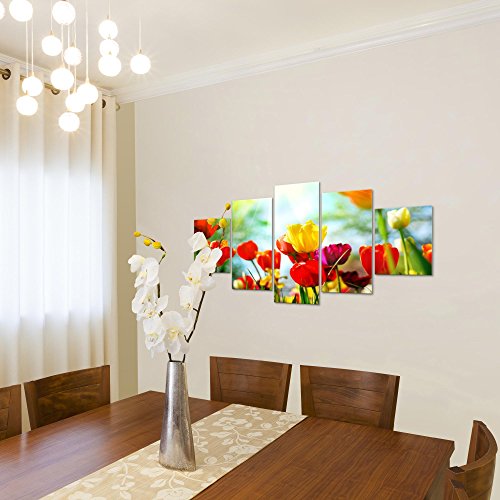 Tulpen Blumen Bild Kunstdruck auf Vlies-Leinwand F444