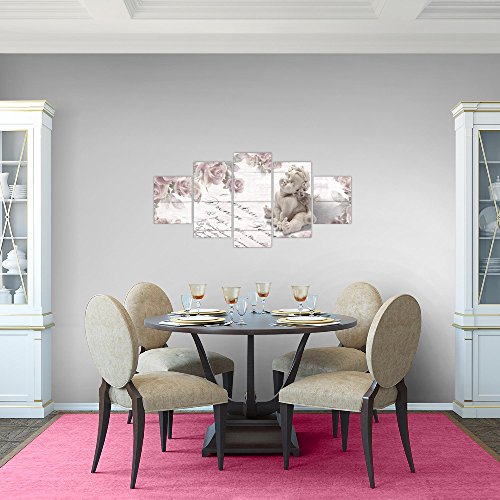 Engel Blumen Bild Kunstdruck auf Vlies-Leinwand B498