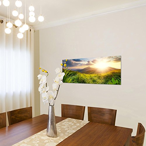 Sonnenuntergang Landschaft Bild Kunstdruck auf Vlies-Leinwand L024