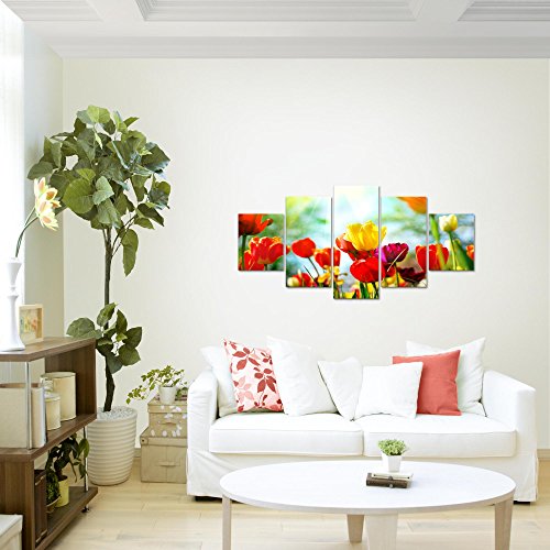 Tulpen Blumen Bild Kunstdruck auf Vlies-Leinwand F444