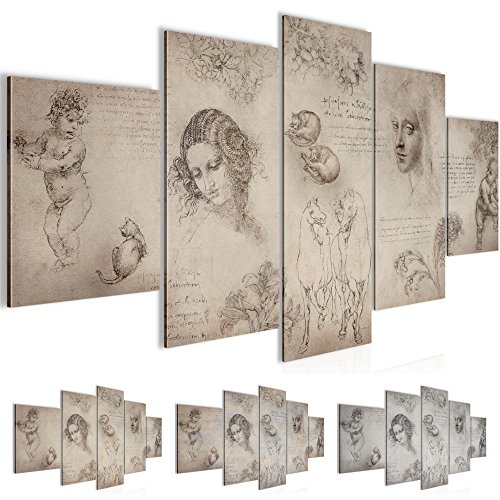 Werke von Leonardo Da Vinci Bild Kunstdruck auf Vlies-Leinwand S034