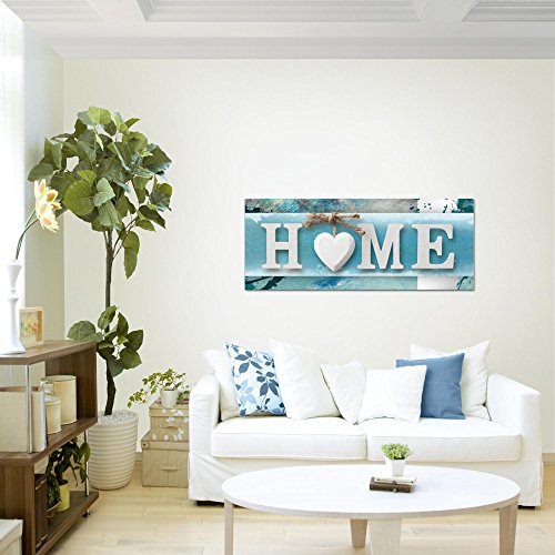 Home Herz Bild Kunstdruck auf Vlies-Leinwand H011