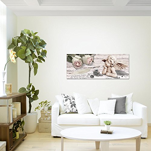 Engel Blumen Bild Kunstdruck auf Vlies-Leinwand B497