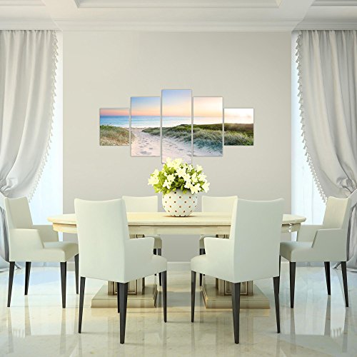 Strand Meer Landschaft Bild Kunstdruck auf Vlies-Leinwand L012