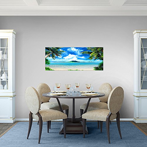Strand Palmen Landschaft Bild Kunstdruck auf Vlies-Leinwand L020