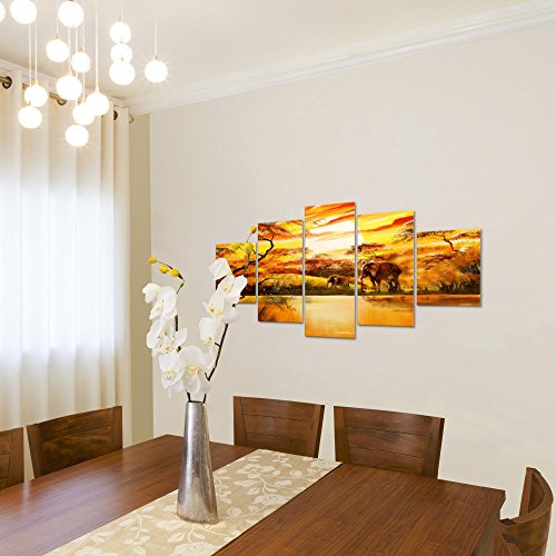 Afrika Elefant Bild Kunstdruck auf Vlies-Leinwand Af043