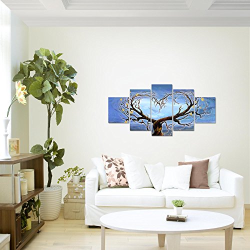 Herz Baum Bild Kunstdruck auf Vlies-Leinwand S083