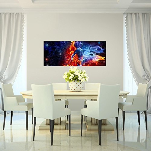 Feuer und Eis Figuren Bild Kunstdruck auf Vlies-Leinwand S046