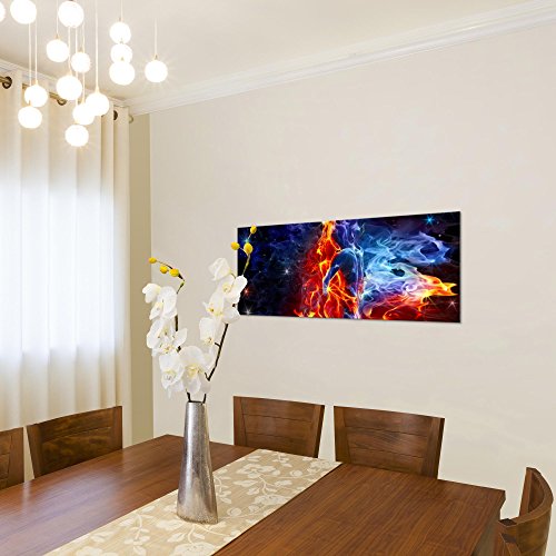 Feuer und Eis Figuren Bild Kunstdruck auf Vlies-Leinwand S046
