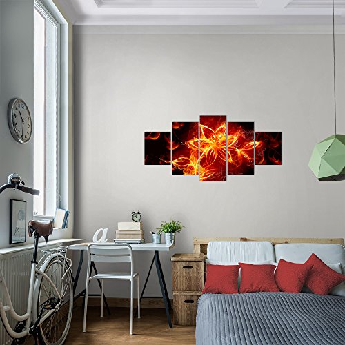 Feuer Blumen Bild Kunstdruck auf Vlies-Leinwand B435