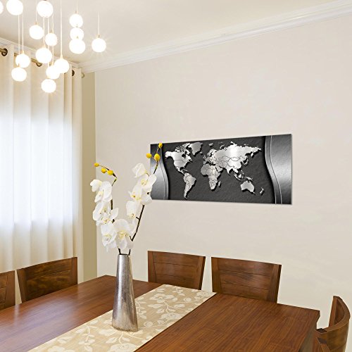 Weltkarte World Map Bild Kunstdruck auf Vlies-Leinwand W036