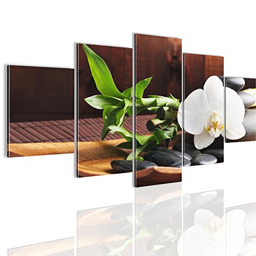 Feng Shui Orchidee Bild Kunstdruck auf Vlies-Leinwand F072