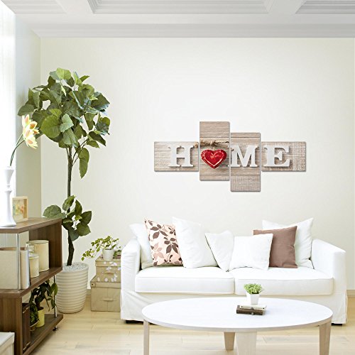 Home Herz Bild Kunstdruck auf Vlies-Leinwand H019