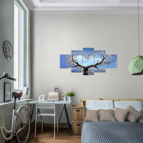 Herz Baum Bild Kunstdruck auf Vlies-Leinwand S083