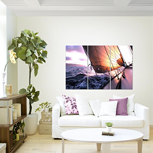 Wasser Boot Bild Kunstdruck auf Vlies-Leinwand S191