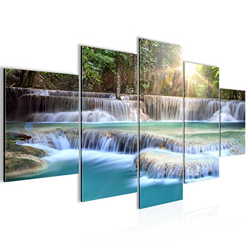Wasserfall Landschaft Bild Kunstdruck auf Vlies-Leinwand L123