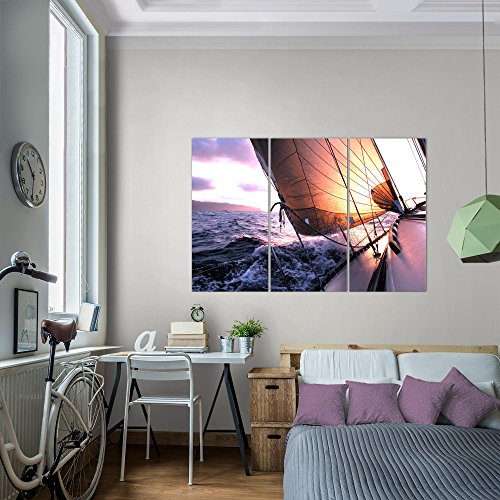 Wasser Boot Bild Kunstdruck auf Vlies-Leinwand S191