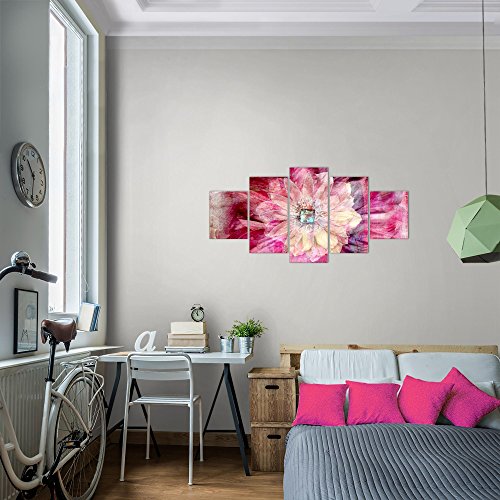 Abstrakt Blumen Bild Kunstdruck auf Vlies-Leinwand B466