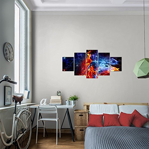 Feuer und Eis Figuren Bild Kunstdruck auf Vlies-Leinwand S047