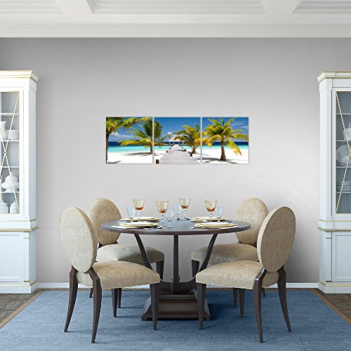 Strand Palmen Landschaft Bild Kunstdruck auf Vlies-Leinwand L009