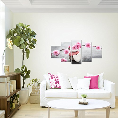Feng Shui Blumen Bild Kunstdruck auf Vlies-Leinwand B470