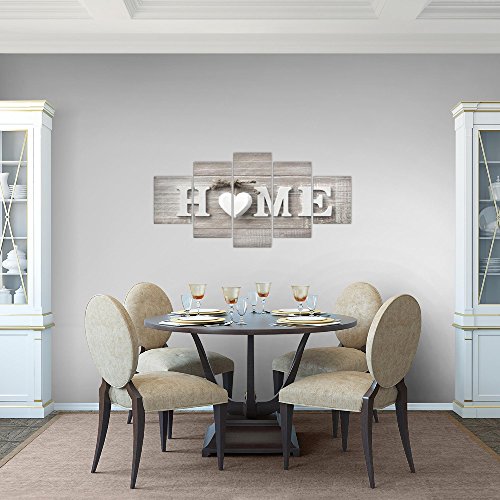 Home Herz Bild Kunstdruck auf Vlies-Leinwand H020