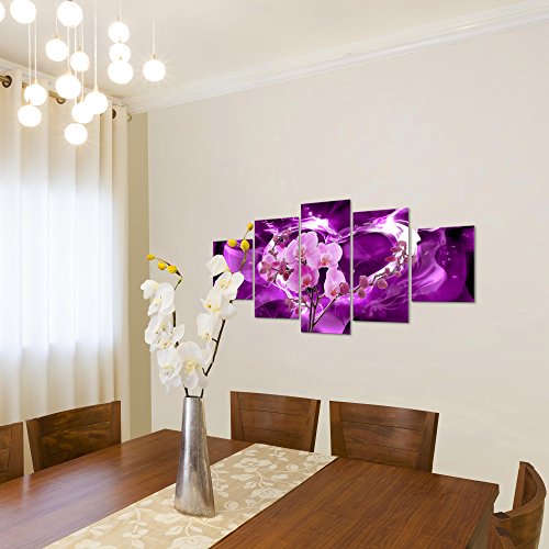 Orchidee Blumen Bild Kunstdruck auf Vlies-Leinwand B376