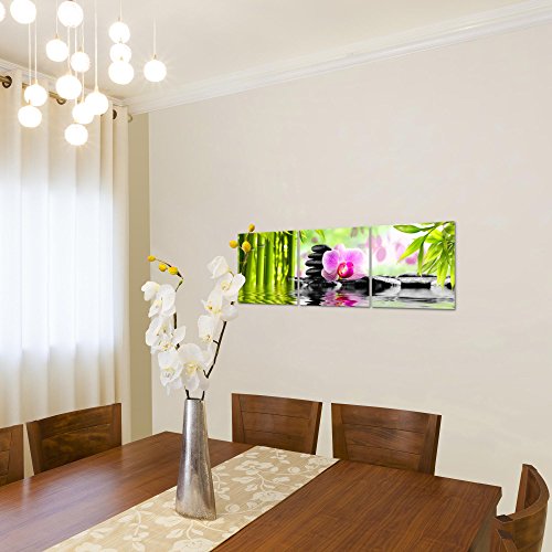 Feng Shui Orchidee Bild Kunstdruck auf Vlies-Leinwand F068