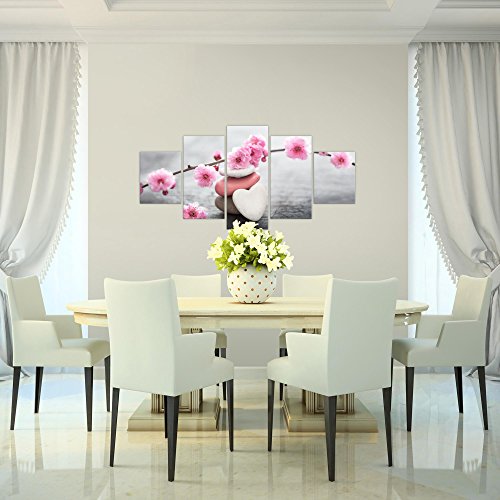 Feng Shui Blumen Bild Kunstdruck auf Vlies-Leinwand B470