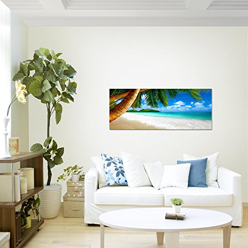 Strand Palmen Landschaft Bild Kunstdruck auf Vlies-Leinwand L014