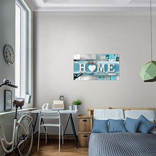 Home Herz Bild Kunstdruck auf Vlies-Leinwand H027