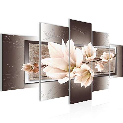 Magnolien Blumen Bild Kunstdruck auf Vlies-Leinwand B328