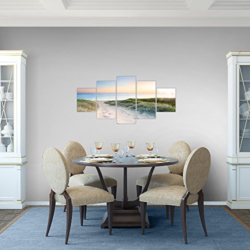 Strand Meer Landschaft Bild Kunstdruck auf Vlies-Leinwand L012