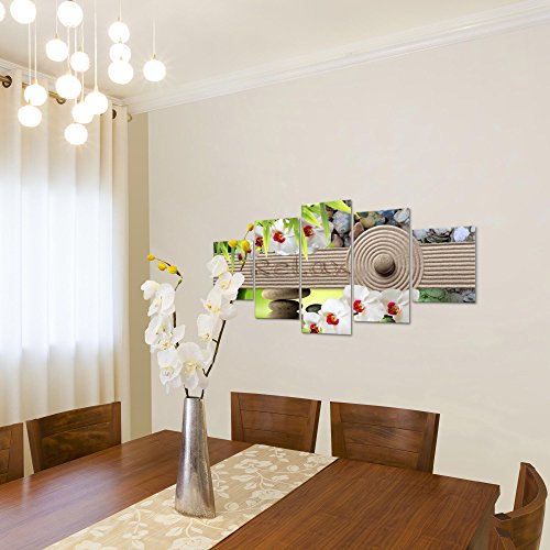 Feng Shui Orchidee Bild Kunstdruck auf Vlies-Leinwand F073