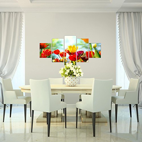 Tulpen Blumen Bild Kunstdruck auf Vlies-Leinwand F444