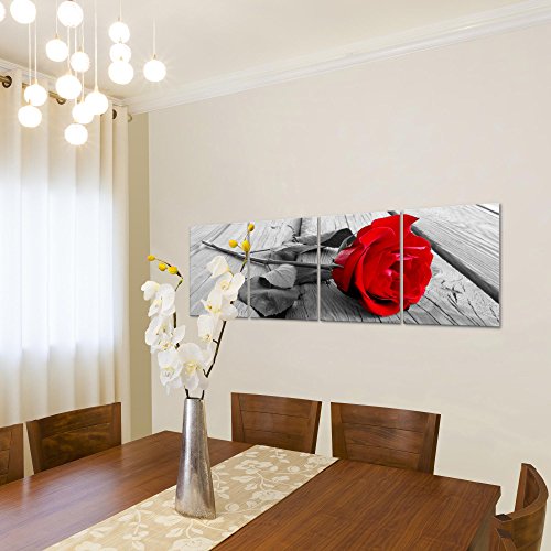 Rose Blumen Bild Kunstdruck auf Vlies-Leinwand B395