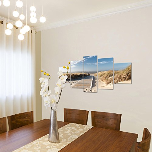 Bilder Strand Meer Landschaft Bild Kunstdruck auf Vlies-Leinwand L016