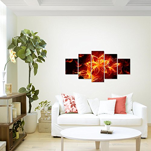 Feuer Blumen Bild Kunstdruck auf Vlies-Leinwand B435
