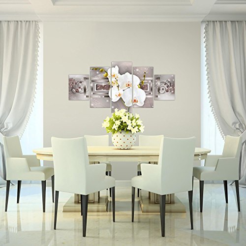 Orchidee Blumen Bild Kunstdruck auf Vlies-Leinwand B120