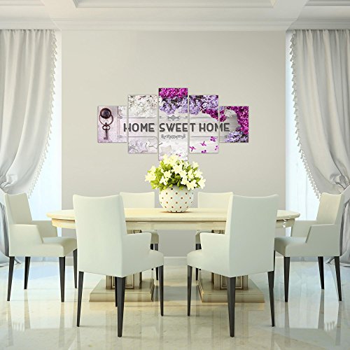 Home Flieder Bild Kunstdruck auf Vlies-Leinwand H010