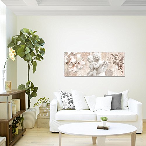 Engel Blumen Bild Kunstdruck auf Vlies-Leinwand B496