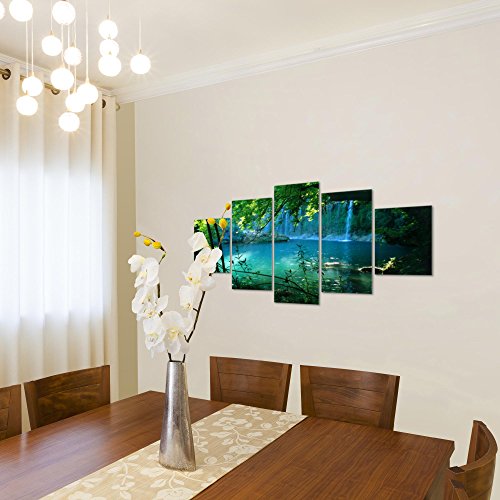 Wasserfall Landschaft Bild Kunstdruck auf Vlies-Leinwand L144