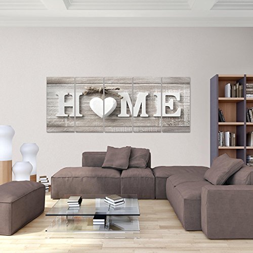 Home Herz Bild Kunstdruck auf Vlies-Leinwand H029
