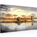 Afrika Elefant Bild Kunstdruck auf Vlies-Leinwand Af029